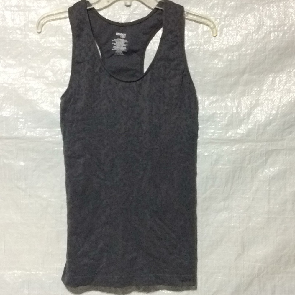 Danskin Now Womens Razorback Tanktop Gray Print Sz XL 16/18